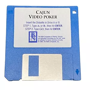 Cajun Video Poker 3.5 Floppy Disk 1994 for Windows B&N Companies - Picture 1 of 3