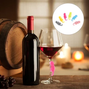 6pcs adorable marqueur de verre silicone dessin animé boisson vin de bière de - Imagen 1 de 12