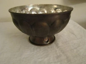 HIREF Silver-Lined Hammered Copper Bowl made in Turkey 4.5" High x 7.5" New/ Box - Picture 1 of 12