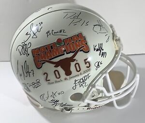 2005 Texas Longhorns team signed Helmet National Champions Riddell Vince Young