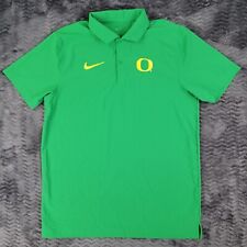 Nike Oregon Ducks Polo Shirt Mens Medium Green Embroidered Dri Fit Performance