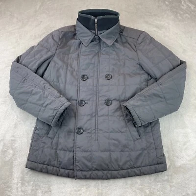 Banana Republic Jacket Men Medium Charcoal Gray Full Zip Mock Neck Quilted LS - Image 1 of 4