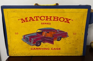 Vintage 1965 Matchbox Series 53 Carrying Case for 40 Cars Dump & Mercedes - Picture 1 of 14