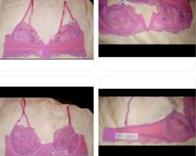 FOREVER 21 Precioso Sujetador de Encaje Transparente Lavanda con Centro en V💜Cables, Grande, ¡Nuevo! Foto 1 de 4