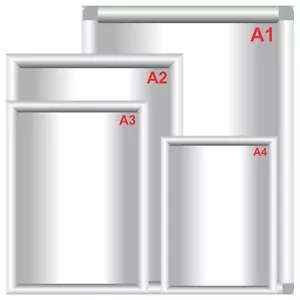A1/A2/A3/A4 Silver Snap Frames Poster Holder Display Retail Wall Notice Board - Picture 1 of 7