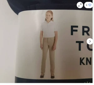 FRENCH TOAST GIRLS 2 PACK SKINNY STRETCH ADJUSTABLE WAIST PANTS(NAVY 12)NWT - Picture 1 of 3