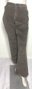 J JILL Stretch Damen taupe hohe breite Beine 5 Taschen Cordhose Größe 14 - Bild 1 von 6