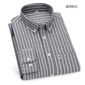 Camisas Oxford para Hombres Formales Negocios Mangas Largas Rayas Informales Camisas de Vestir Prendas para el torso - Imagen 1 de 20