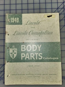1949 Lincoln Body Parts Catalog Manual Original Cosmopolitan - Foto 1 di 1