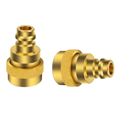 2PCS/Set Brass R134A to R1234YF Adjustable High Low Pressure Connector Adapter - Image 1 of 4