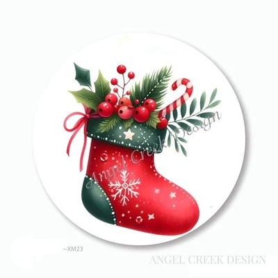 CUTE CHRISTMAS STOCKING STICKERS HOLIDAY ENVELOPE SEALS CHRISTMAS FAVORS LABELS