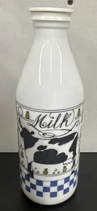 Vintage Alan Wood Lillian Vernon Milk Glass Bottle W/Cow 1982 - Imagen 1 de 7