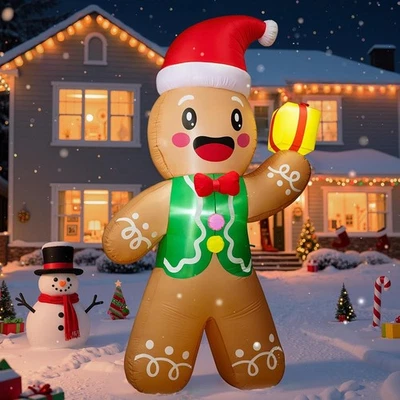 Christmas Inflatables Outdoor Decorations, 8.5 FT Gingerbread Large Blow Up Yard - Image 1 of 4