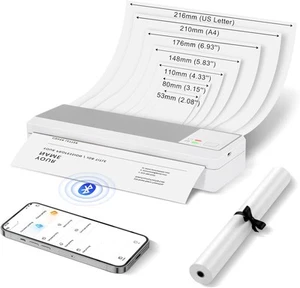 A4 Wireless Bluetooth Portable Thermal Printer Laptops & Smartphone - Afbeelding 1 van 7
