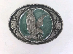 Vintage Siskiyou Gürtelschnalle 3D Eagle Landing Pewter 1991 - Bild 1 von 10