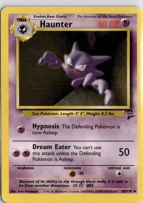 Haunter Base Set 2 43/130 Regular Unlimited Uncommon Pokemon Card TCG WOTC - Image 1 of 4