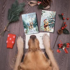 Confezione da 24 Cartoline di Natale per Cani con Buste e Adesivi - 6 Disegni, 4" X 6" fo... - Foto 1 di 8