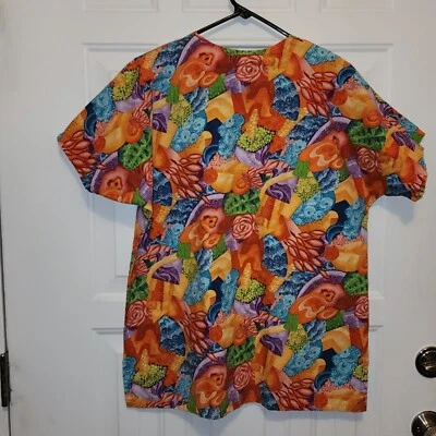 Mad About скрабы цветной абстрактный коралловый риф женщин медицинский скраб верхний средний M - Изображение 1 из 4