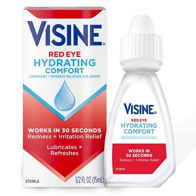 Visine Red Eye Hydrating Comfort Redness Relief and Lubricant Eye Drops 15ml