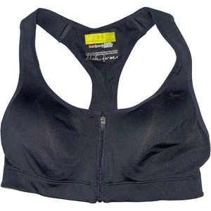 Under Armour Sports Bra Wirefree Racerback Zip Front Mesh Heat Gear 1236586 - Picture 1 of 12