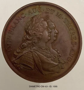 AUSTRIA MARIA TERESA E FRANCESCO I° MED. RIPRODUZIONE 1751 ARCIVESCOVADI UDINE - Picture 1 of 6