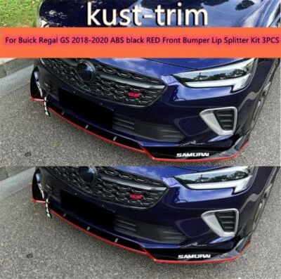 Kit divisor de lábios para Buick Regal GS 2018-2020 ABS preto vermelho parachoque dianteiro acabamento*3 - Imagem 1 de 4