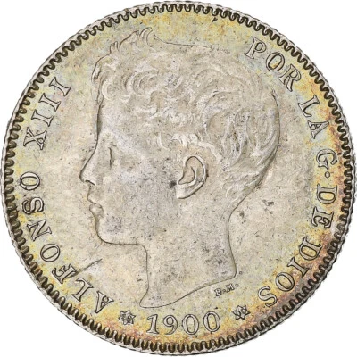 [#1282312] Spain, Alfonso XIII, Peseta, 1900, Madrid, Silver, AU(50-53), KM:706 - Image 1 of 2