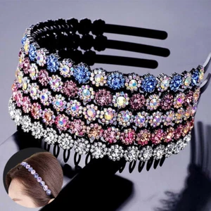 Haarschmuck Kristall Blume mit Zähnen Stirnband Haarband Damen Haarband X1 - Bild 1 von 20