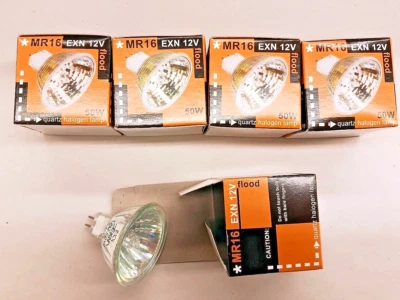 5 PACK MR-16 50W Flood Light Bulb GU 5.3 Bipin (398-400) - Image 1 of 4