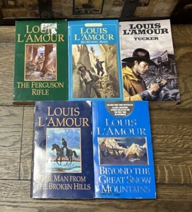Louis Lamour Books Lot 5 Different Vintage Western Paperbacks - Picture 1 of 7