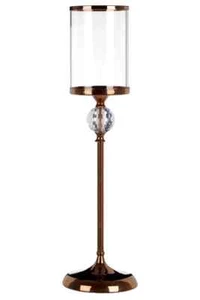 Fifty Five South Pillar Candle Holder Eager Hurricane Warm Bronze - Picture 1 of 17