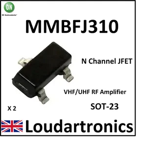 2 x MMBFJ310 PMBFJ310 J310 N-Kanal JFET VHF/UHF HF-Verstärker schneller UK-Verkäufer - Bild 1 von 1