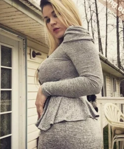 Graues Kleid mit Schößchen - Bild 1 von 4