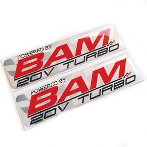 2x Powered By Bam 20V Turbo 3D Domed Gel Decal Sticker Badges Fits Audi VW A3 - Picture 1 of 2