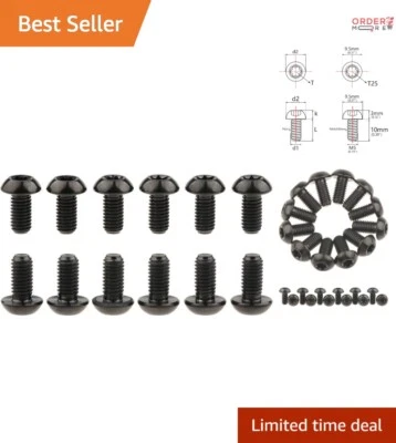 12 piezas pernos de titanio M5x10 Torx negro resistente a la corrosión freno de disco para bicicleta Foto 1 de 4