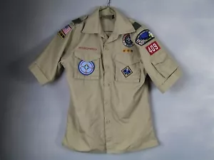Boy Scouts of America BSA Official Uniform Shirt Youth Large With Patches - Picture 1 of 6