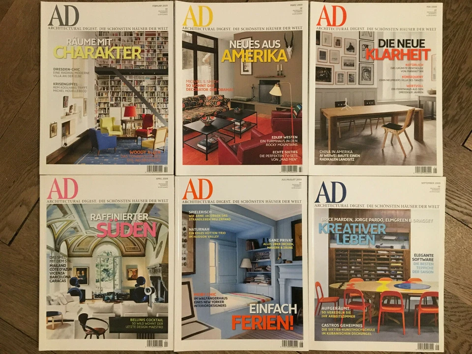6 Zeitschriften AD Architektur Digest Hefte 2/3/4/5/7/9/ 2009 - Bild 1 von 1
