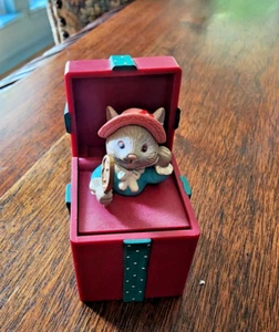 Karen Hahn Enesco 1994 Merry Miss Merry Pop-Up Adorno Navidad Ratón - Imagen 1 de 5