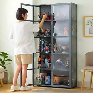 Transparent Display Case Storage Shelves Clear Bookcase Stand Rack 4/5 Tiers - Picture 1 of 28