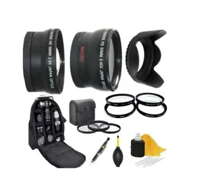 Accessory Kit (Lens-Filters-Backpack) For Canon EOS Rebel T6 SL2 1300D 200D - Picture 1 of 8