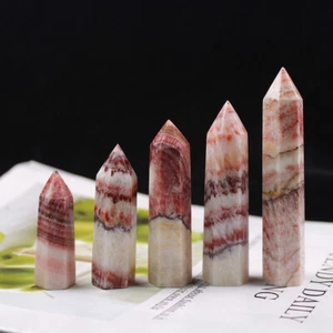 7-10CM Natural Rhodochrosite Crystals Obelisk Quartz Point Healing Gemstone - Picture 1 of 12