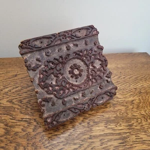 Antique Carved Wood Printing Block, Wallpaper Block, India Batik Fabric Printing - Picture 1 of 8