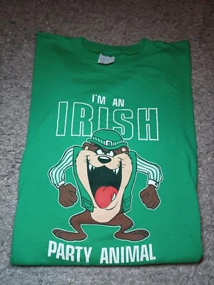 Camisa Diablo Tazmaniano De Colección Looney Tunes Puntada Única Irlandesa de San Patricio  Foto 1 de 4