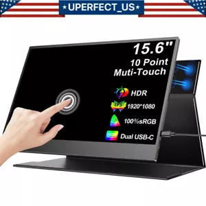 15.6" Touch USB-C Portable Monitor 1920*1080 800:1 Display For Raspberry Pi 5 4B - Picture 1 of 22