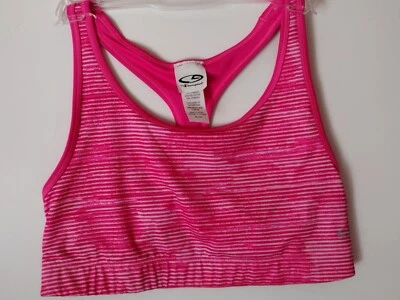 CHAMPION XL PINK STRIPED WIREFREE MEDIUM SUPPORT SPORTS BRA NEW WITH TAGS - Image 1 of 4