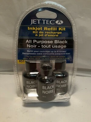 Jettec inkjet refill kit black  for cannon,brother,dell,Xerox, compact and more - Image 1 of 4