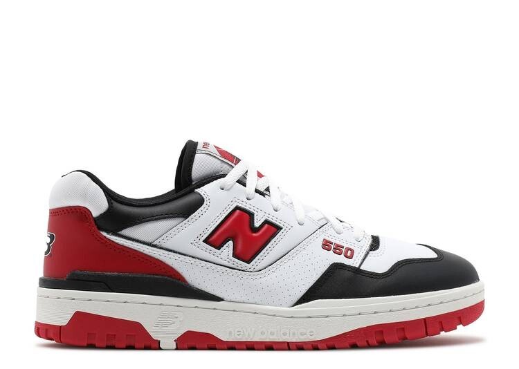 new balance black white red