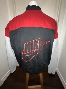 Vintage Nike Town Jacket Chicago Grey Tag Embroidered Big Swoosh Logo XL 90s - Picture 1 of 13