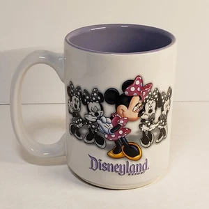 Disney Parks Disneyland Resort Minnie Mouse 3D Coffee Mug Cup White/Purple - Picture 1 of 6