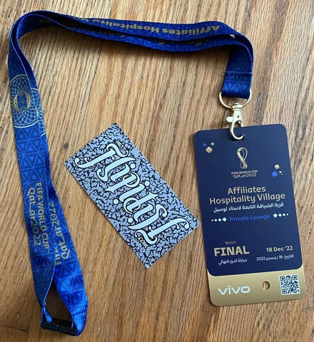 2022 FINAL GAME 64 QATAR FIFA WORLD CUP LANYARD TICKET HOSPITALITY PASS VIP VIVO Cover
